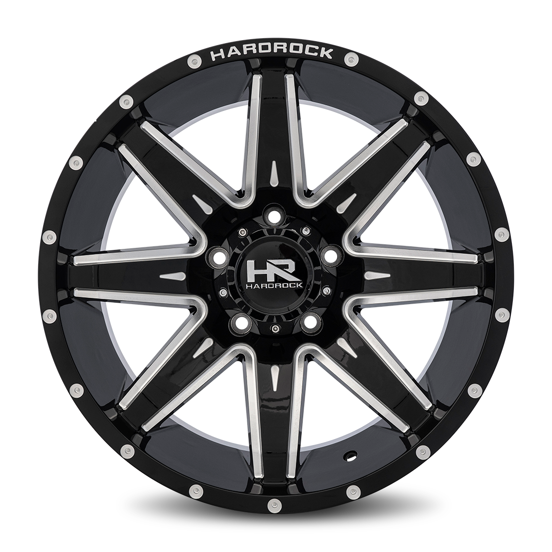 20x10 Hardrock Offroad H502 Painkiller XPosed Gloss Black Milled Wheel 6x5.5 Bolt Pattern -19mm Offset