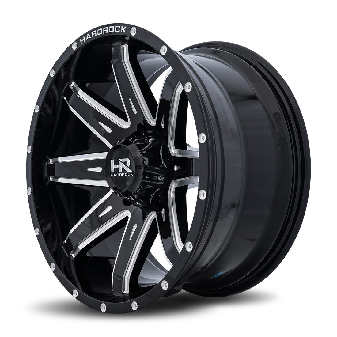 20x10 Hardrock Offroad H502 Painkiller XPosed Gloss Black Milled Wheel 6x5.5 Bolt Pattern -19mm Offset