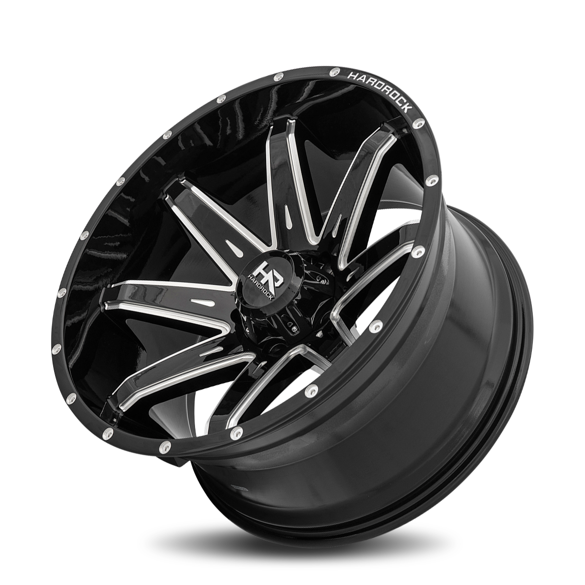 22x12 Hardrock Offroad H502 Painkiller XPosed Gloss Black Milled Wheel 6x5.5 Bolt Pattern -44mm Offset