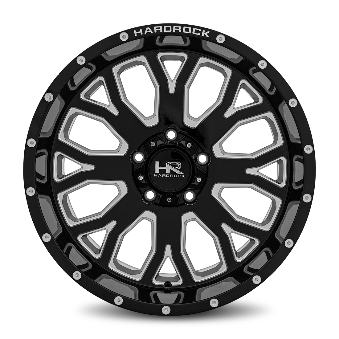 20x10 Hardrock Offroad H504 Slammer XPosed Gloss Black Milled Wheel 6x5.5 Bolt Pattern -19mm Offset