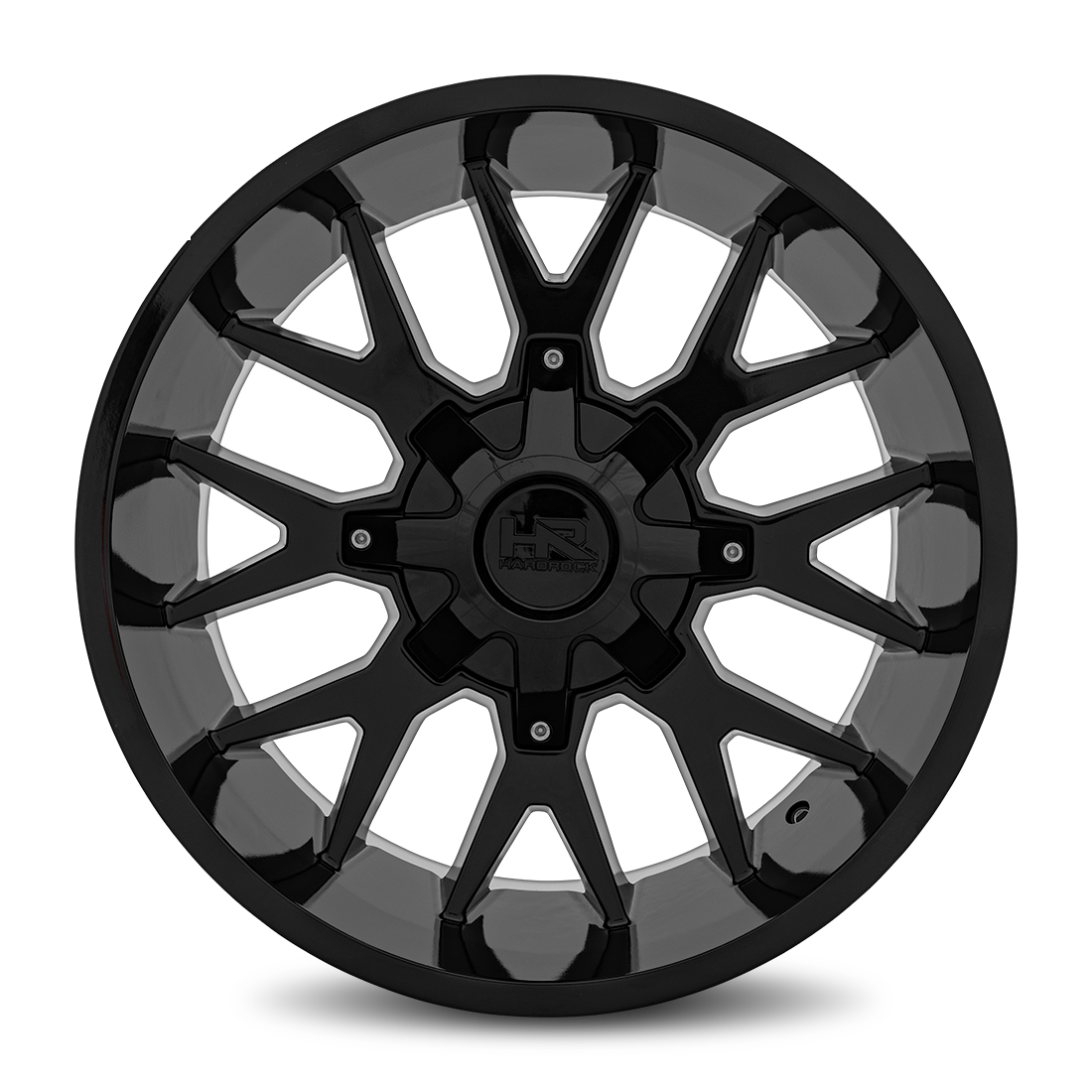 20x10 Hardrock Offroad H700 Affliction Gloss Black Wheel 6x5.5 Bolt Pattern -19mm Offset