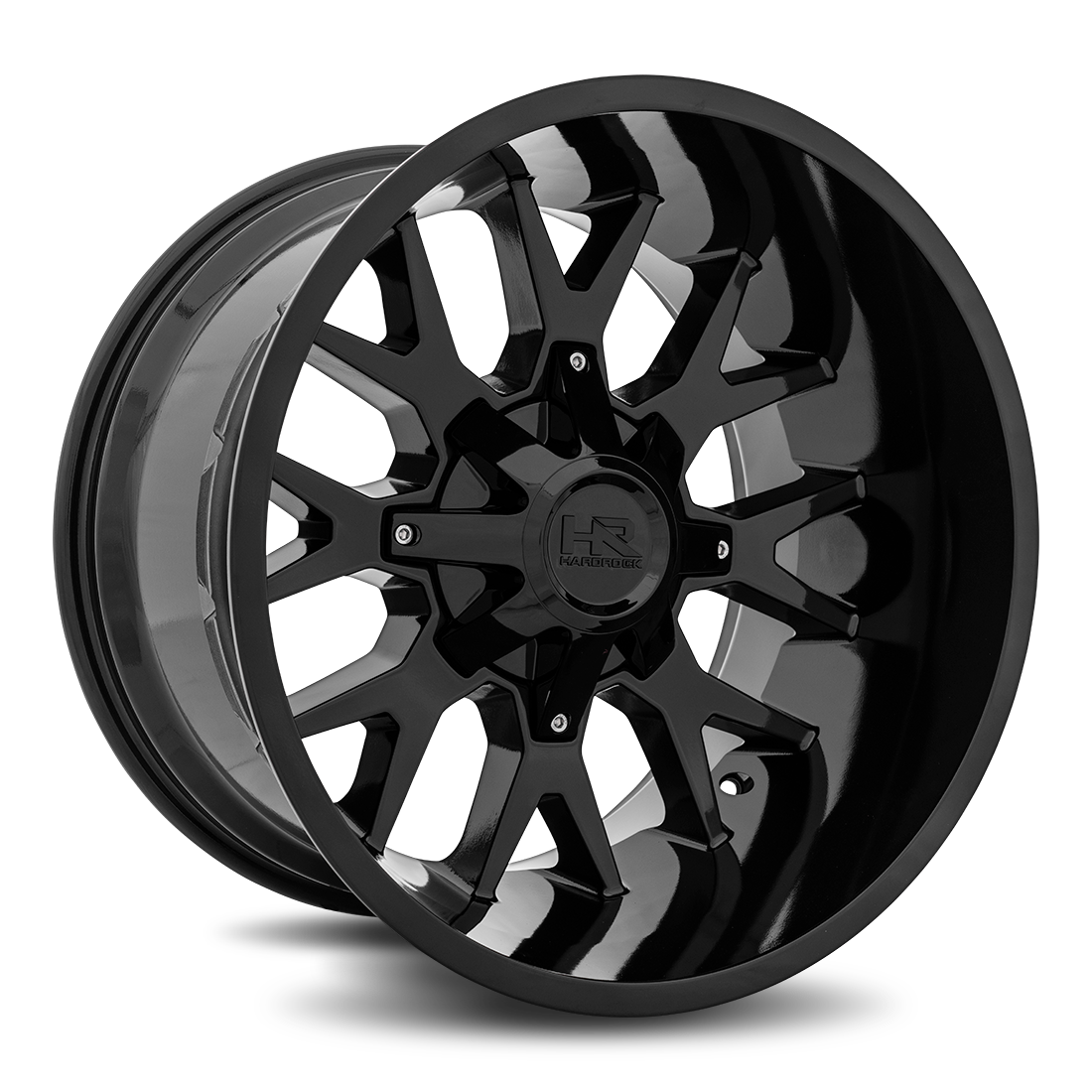 20x12 Hardrock Offroad H700 Affliction Gloss Black Wheel 6x5.5 Bolt Pattern -44mm Offset