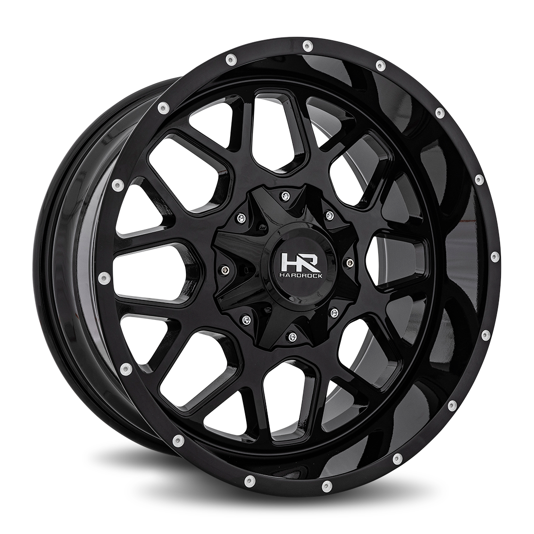 20x9 Hardrock Offroad H705 Gunner Gloss Black Wheel 6x5.5 Bolt Pattern 0mm Offset