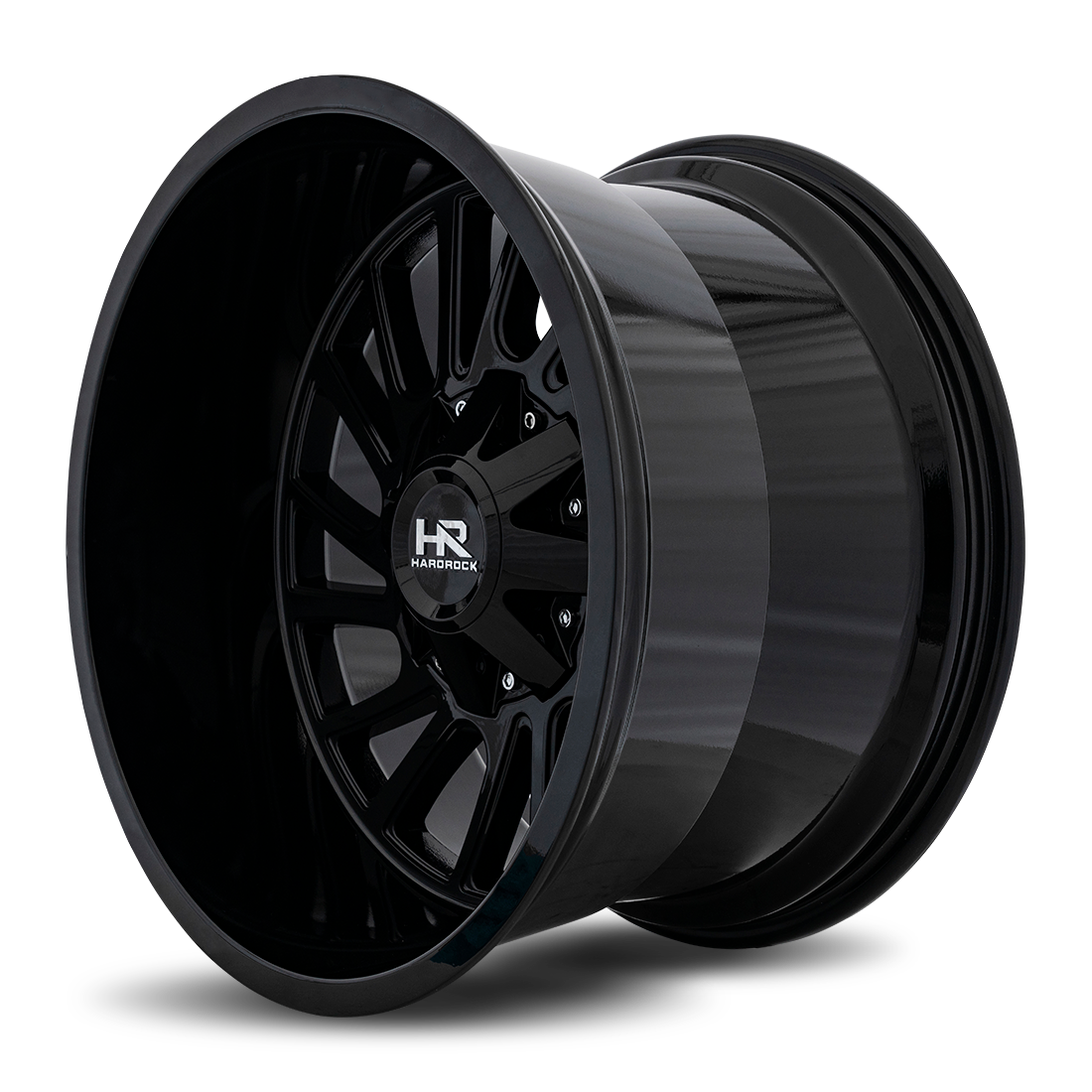 20x12 Hardrock Offroad H708 Overdrive Gloss Black Wheel 6x5.5 Bolt Pattern -51mm Offset