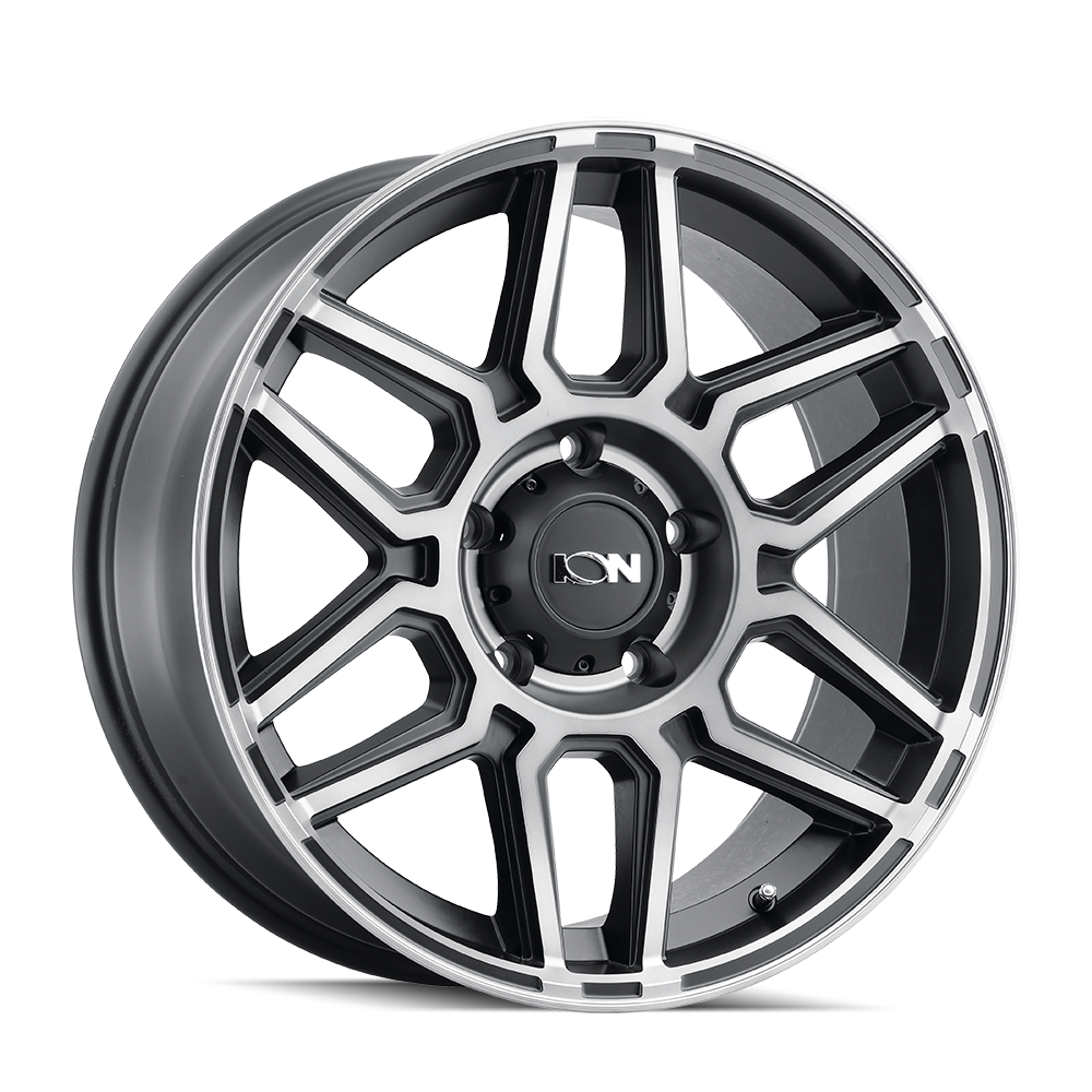 20x9 ion alloy 146 matte black machined with dark wheel 6x5.5 bolt pattern 18mm offset