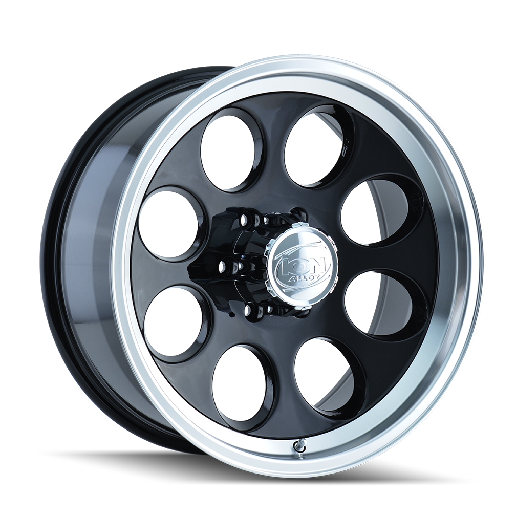18x9 ion alloy 171 gloss black machined wheel 6x5.5 bolt pattern 0mm offset
