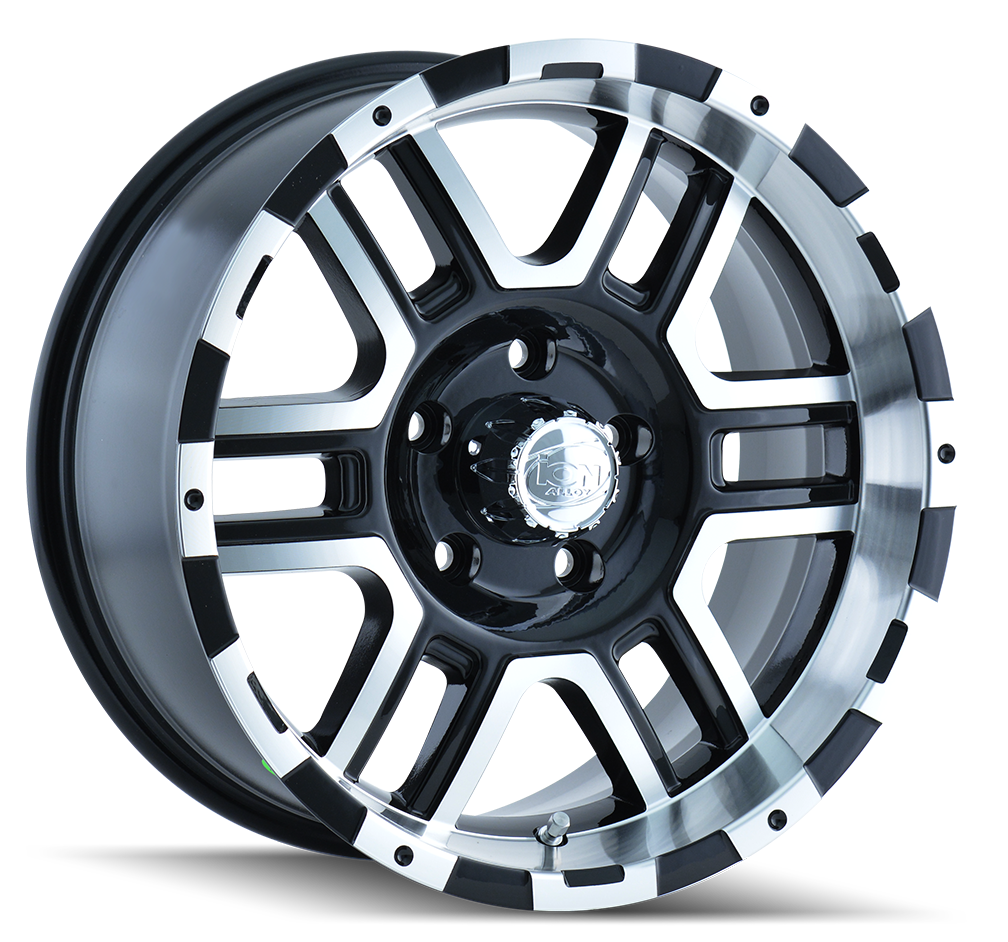 16x8 ion alloy 179 satin black machined wheel 6x5.5 bolt pattern 10mm offset