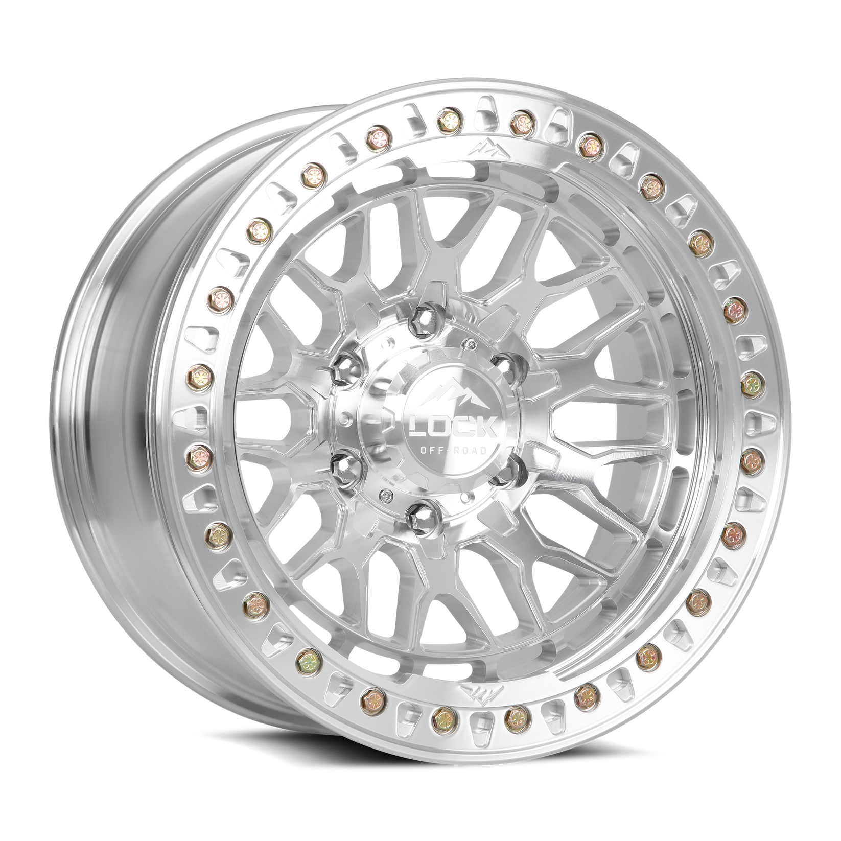 17x9 lock off-road invader machined clear coat w machined ring wheel 6x5.5 bolt pattern 12mm offset