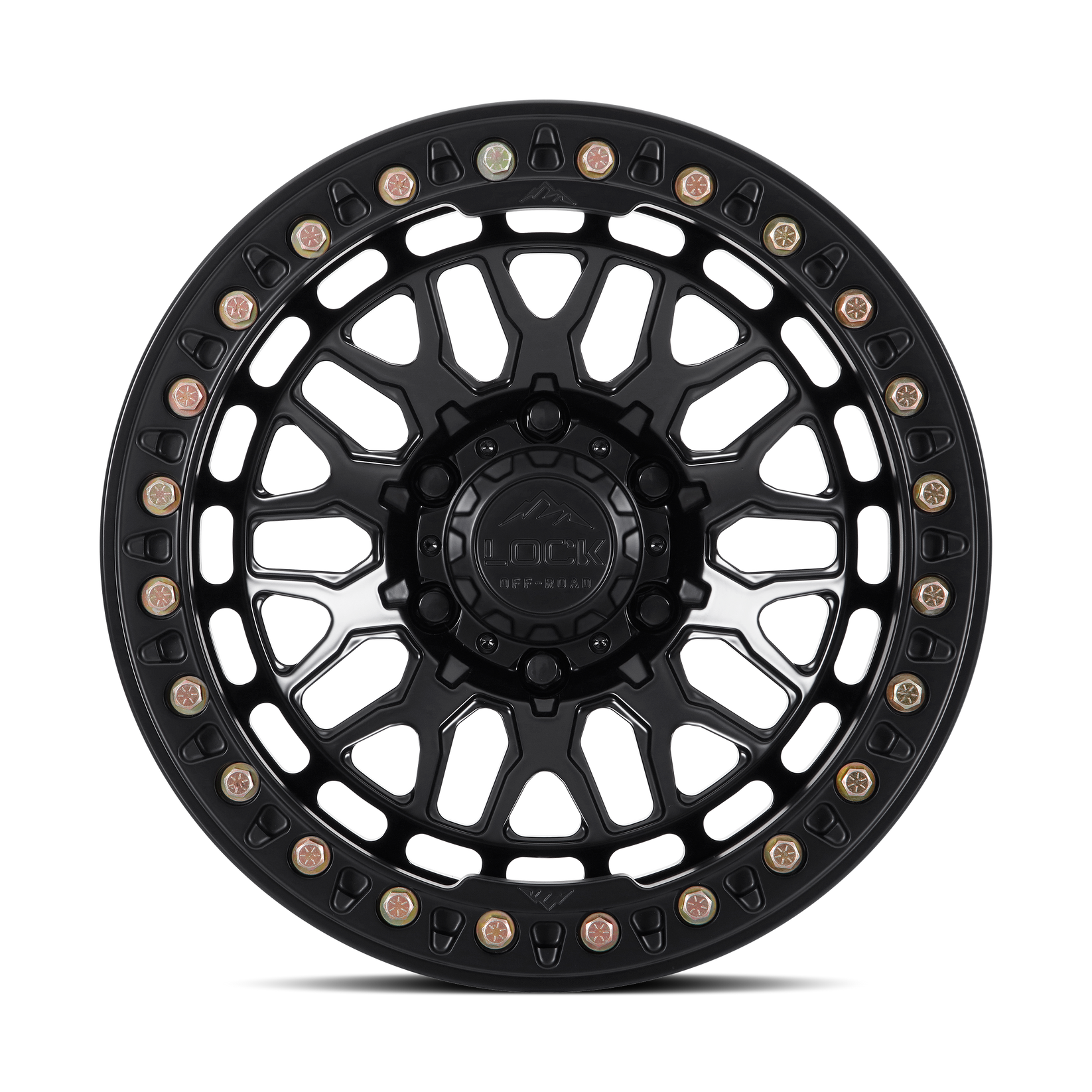 17x9 lock off-road invader matte black w matte black ring wheel 6x5.5 bolt pattern 38mm offset