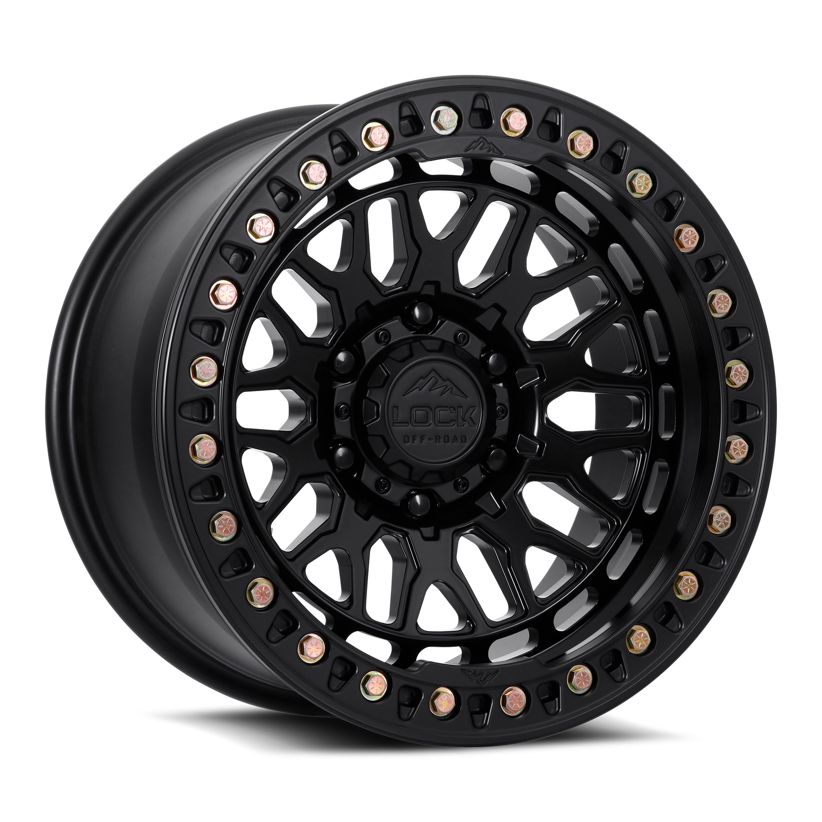 17x9 lock off-road invader matte black w matte black ring wheel 6x5.5 bolt pattern 12mm offset