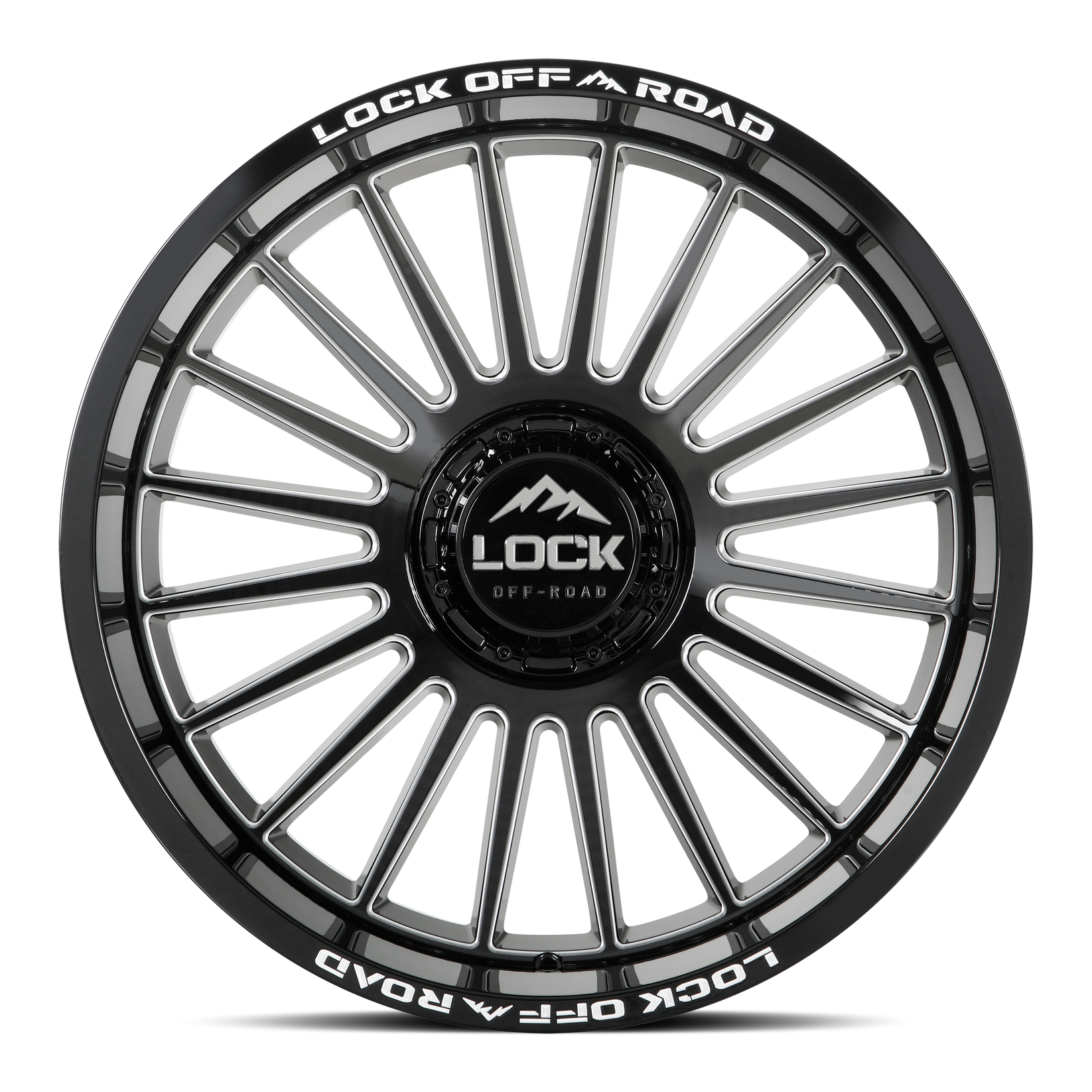 20x9 lock off-road invasion gloss black milled wheel 6x5.5 bolt pattern 1mm offset