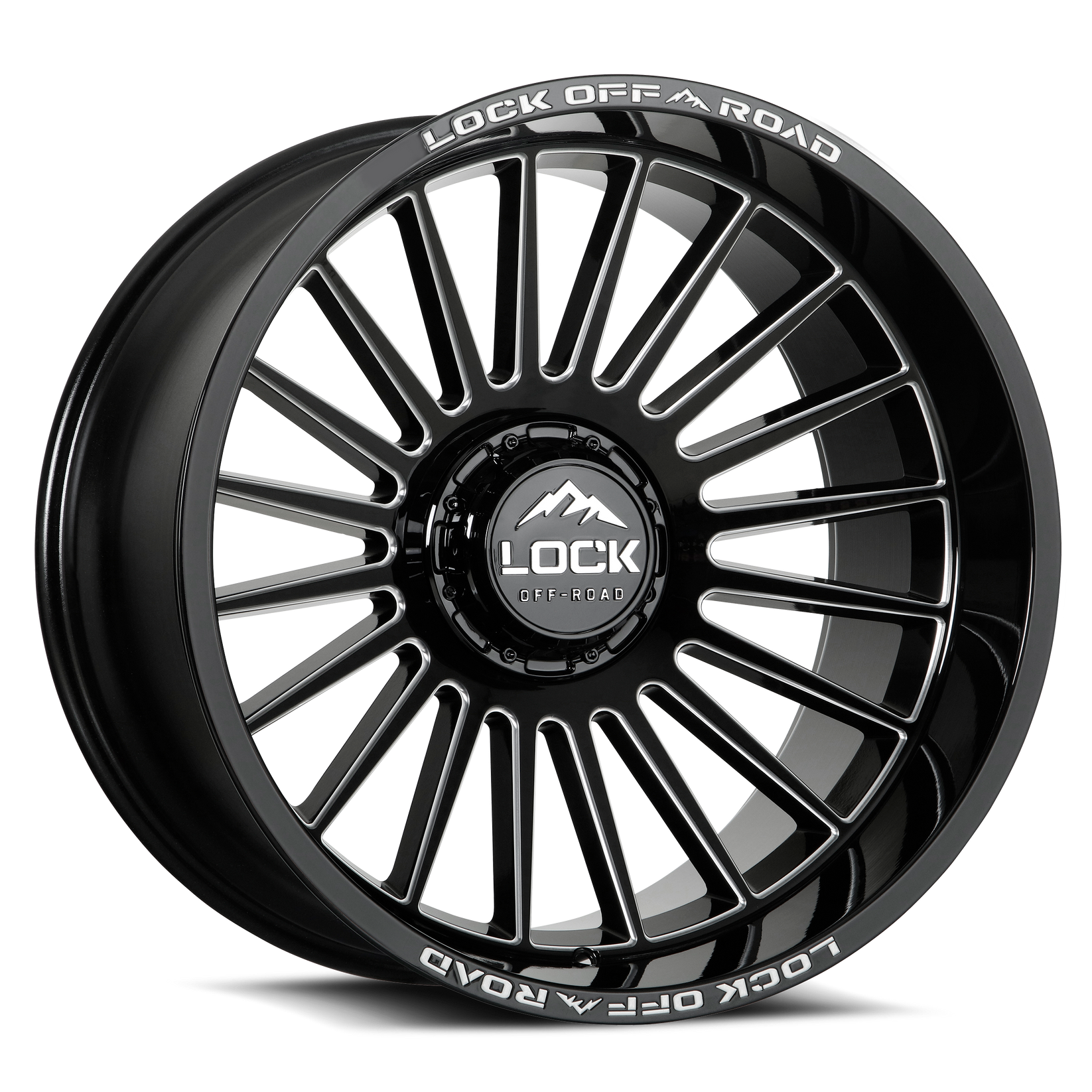20x10 lock off-road invasion gloss black milled wheel 6x5.5 bolt pattern 18mm offset
