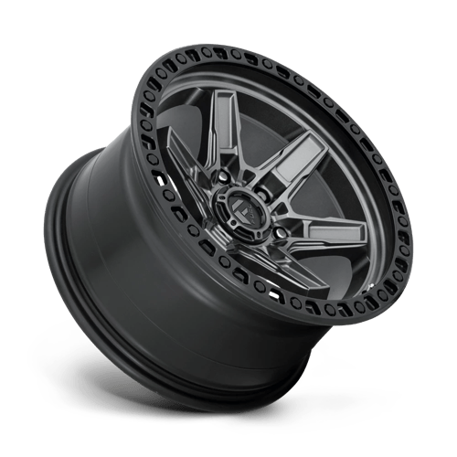 17x9 fuel off-road d698 kicker matte gunmetal black bead ring wheel 6x5.5 bolt pattern 12mm offset