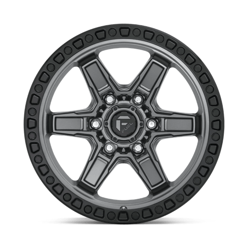 17x9 fuel off-road d698 kicker matte gunmetal black bead ring wheel 6x5.5 bolt pattern 1mm offset