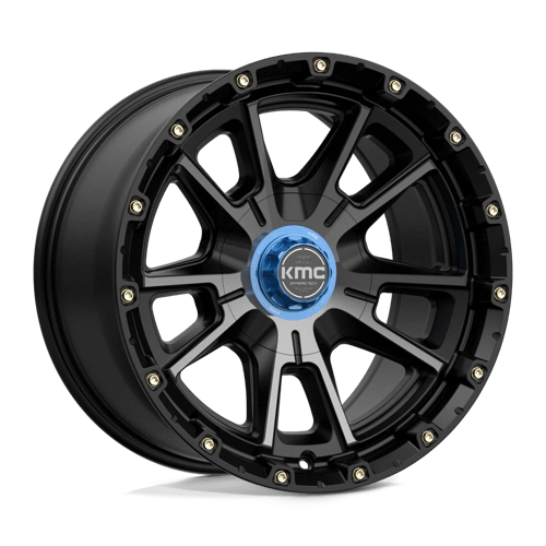 17x9 kmc km100 sync satin black w gray tint wheel 6x5.5 bolt pattern 12mm offset