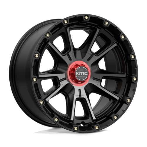 17x9 kmc km100 sync satin black w gray tint wheel 6x5.5 bolt pattern 12mm offset