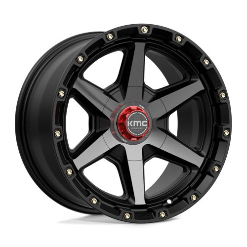 17x9 kmc km101 tempo satin black w gray tint wheel 6x5.5 bolt pattern 0mm offset