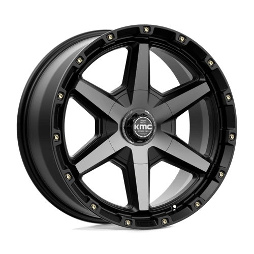 20x9 kmc km101 tempo satin black w gray tint wheel 6x5.5 bolt pattern 18mm offset