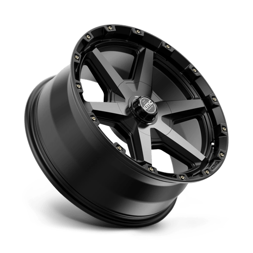 20x9 kmc km101 tempo satin black w gray tint wheel 6x5.5 bolt pattern 18mm offset