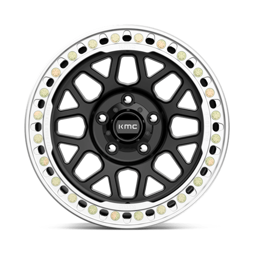 17x8 5 kmc km235 grenade crawl satin black beadlock wheel 6x5.5 bolt pattern 0mm offset