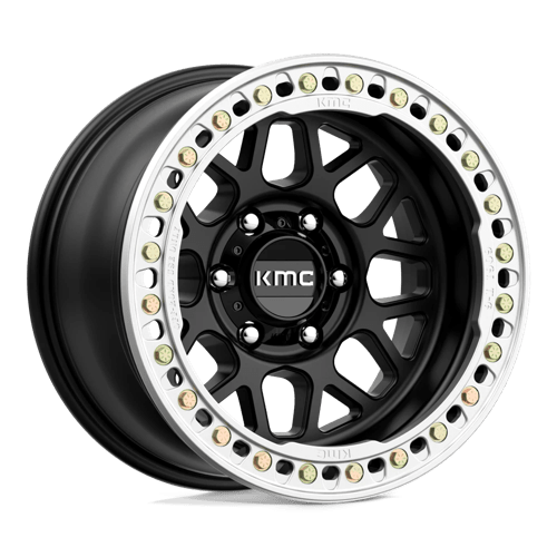 17x9 kmc km235 grenade crawl satin black beadlock wheel 6x5.5 bolt pattern 38mm offset