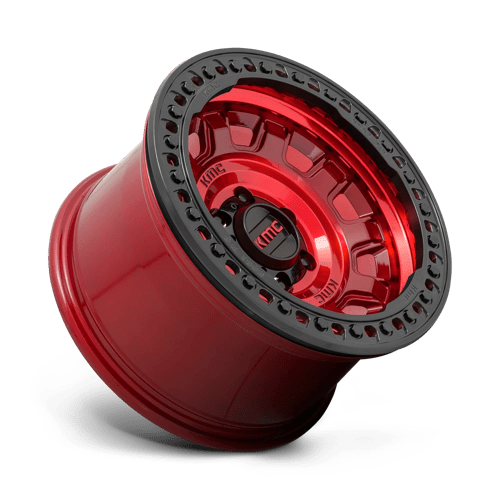 17x9 kmc km236 tank candy red beadlock wheel 6x5.5 bolt pattern 38mm offset