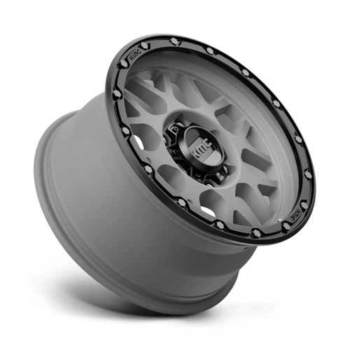 17x9 kmc km535 grenade off-road matte gray w matte black lip wheel 6x5.5 bolt pattern 12mm offset