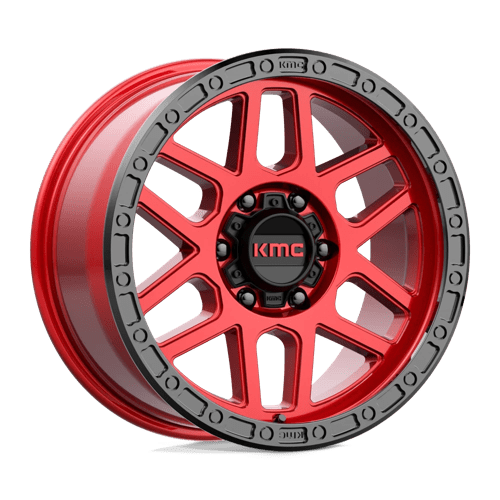 18x9 kmc km544 mesa candy red w black lip wheel 6x5.5 bolt pattern 18mm offset