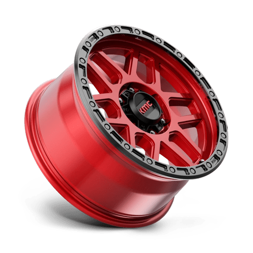 18x9 kmc km544 mesa candy red w black lip wheel 6x5.5 bolt pattern 18mm offset
