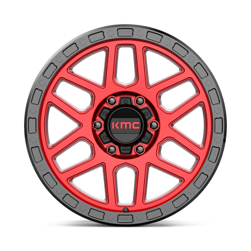 18x9 kmc km544 mesa candy red w black lip wheel 6x5.5 bolt pattern 18mm offset