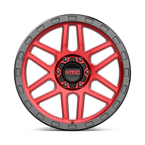 17x8 5 kmc km544 mesa candy red w black lip wheel 6x5.5 bolt pattern 0mm offset