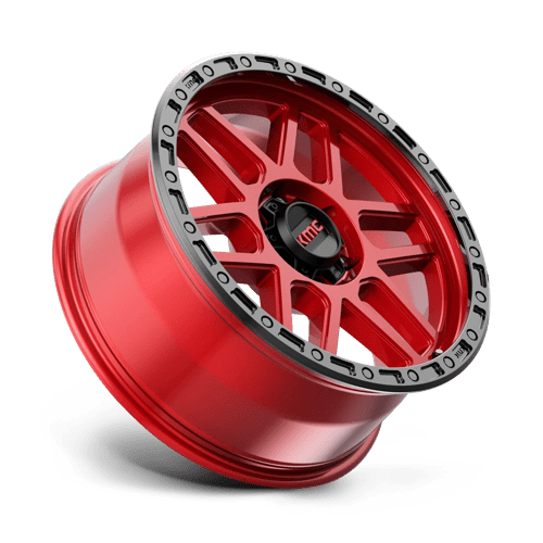 20x9 kmc km544 mesa candy red w black lip wheel 6x5.5 bolt pattern 18mm offset