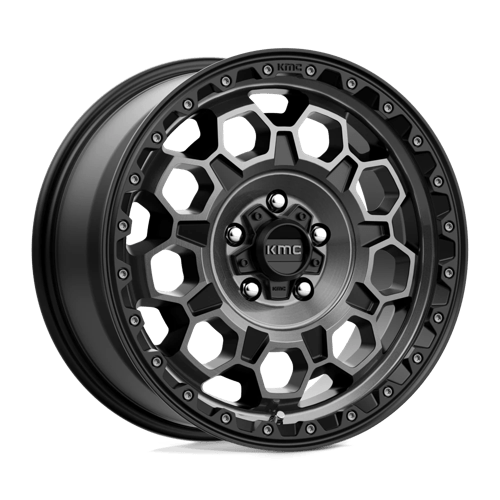 17x9 kmc km545 trek satin black w gray tint wheel 6x5.5 bolt pattern 12mm offset