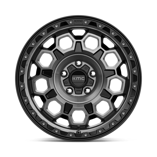 17x9 kmc km545 trek satin black w gray tint wheel 6x5.5 bolt pattern 12mm offset