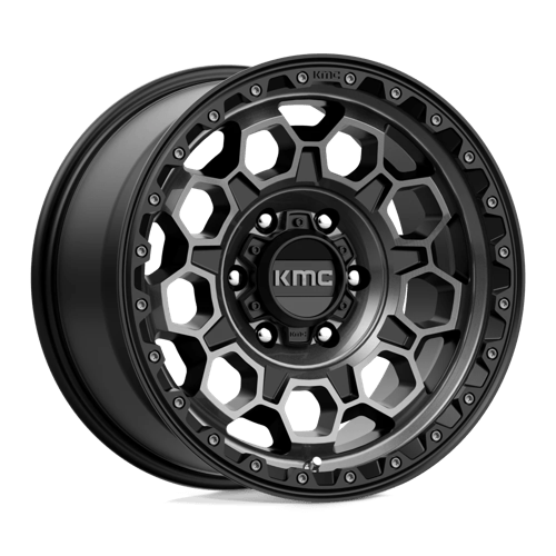 17x9 kmc km545 trek satin black w gray tint wheel 6x5.5 bolt pattern 0mm offset