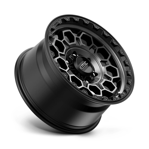17x9 kmc km545 trek satin black w gray tint wheel 6x5.5 bolt pattern 0mm offset