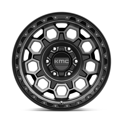 17x9 kmc km545 trek satin black w gray tint wheel 6x5.5 bolt pattern 0mm offset