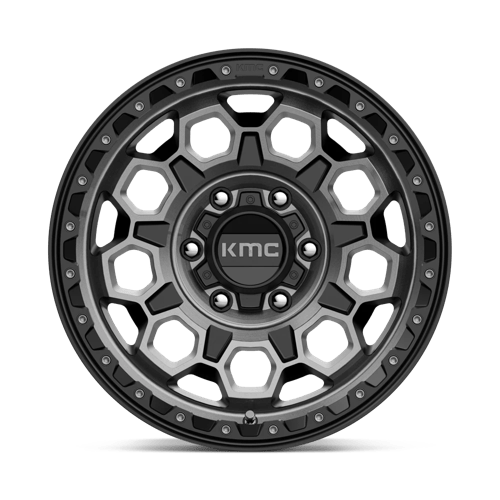 17x9 kmc km545 trek satin black w gray tint wheel 6x5.5 bolt pattern 18mm offset