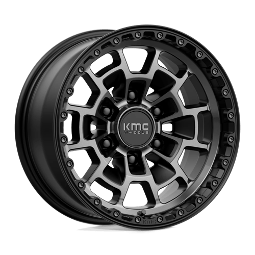16x8 kmc km718 summit satin black w gray tint wheel 6x5.5 bolt pattern 0mm offset