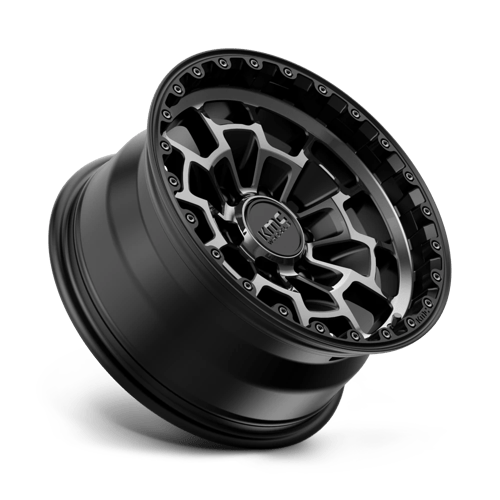 16x8 kmc km718 summit satin black w gray tint wheel 6x5.5 bolt pattern 0mm offset