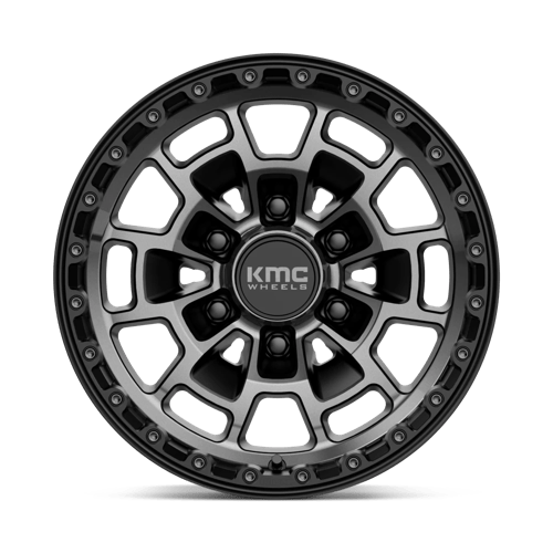 16x8 kmc km718 summit satin black w gray tint wheel 6x5.5 bolt pattern 0mm offset