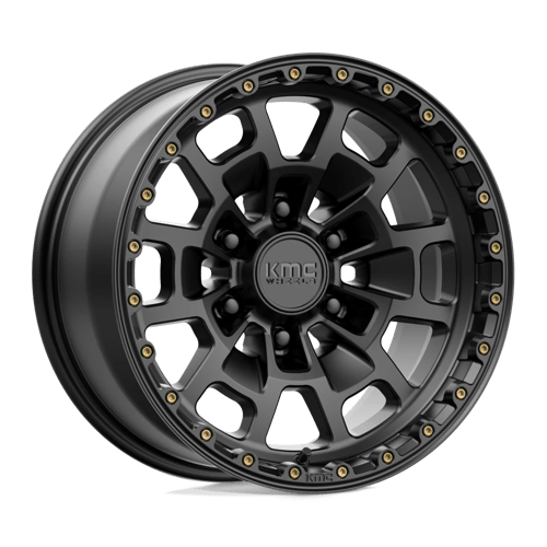 17x8 5 kmc km718 summit satin black wheel 6x5.5 bolt pattern 0mm offset
