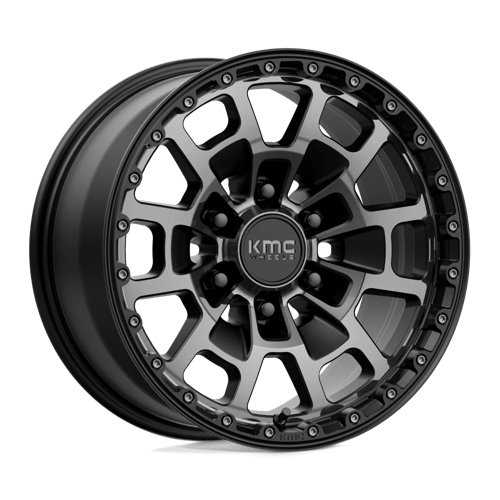 17x8 5 kmc km718 summit satin black w gray tint wheel 6x5.5 bolt pattern 18mm offset
