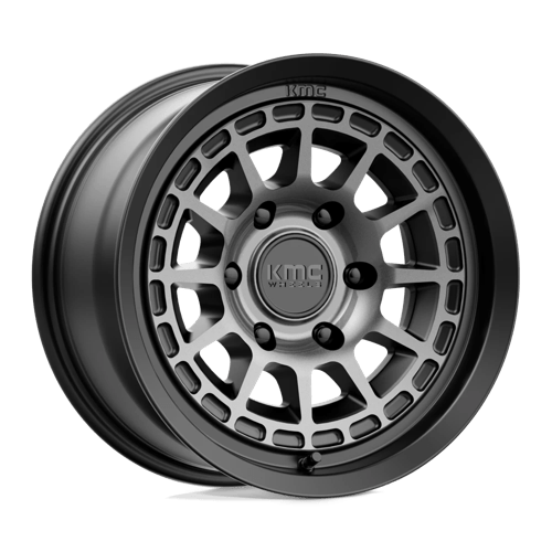 16x8 kmc km719 canyon satin black w gray tint wheel 6x5.5 bolt pattern 0mm offset