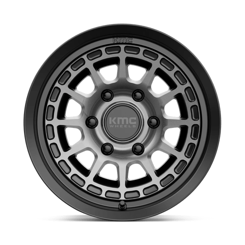 17x8 kmc km719 canyon satin black w gray tint wheel 6x5.5 bolt pattern 20mm offset