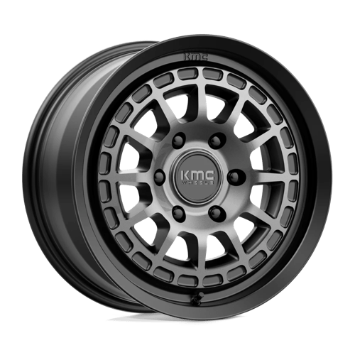 17x8 kmc km719 canyon satin black w gray tint wheel 6x5.5 bolt pattern 35mm offset