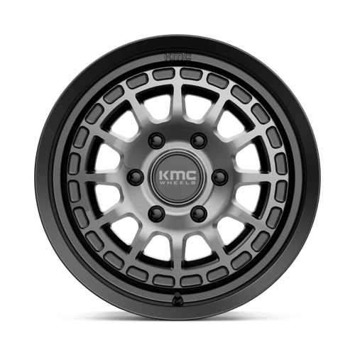 17x8 kmc km719 canyon satin black w gray tint wheel 6x5.5 bolt pattern 35mm offset