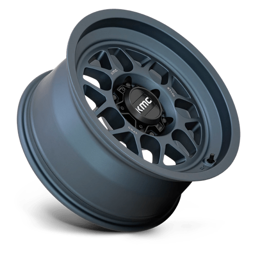 17x8 5 kmc km725 terra metallic blue wheel 6x5.5 bolt pattern 0mm offset