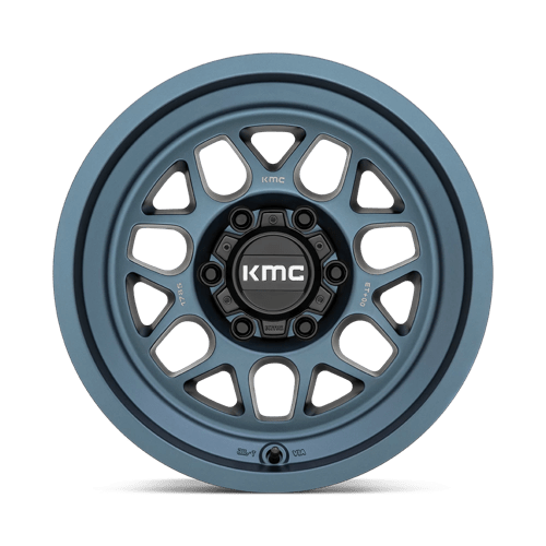 17x8 5 kmc km725 terra metallic blue wheel 6x5.5 bolt pattern 0mm offset