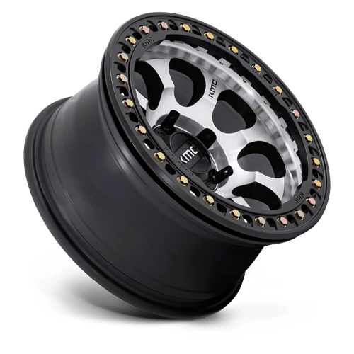 17x9 kmc km237 riot mach satin black window ring beadlock wheel 6x5.5 bolt pattern 12mm offset